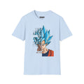 T-Shirt — Blue Super Saiyan Split Face Graphic Quote - Limited Edition