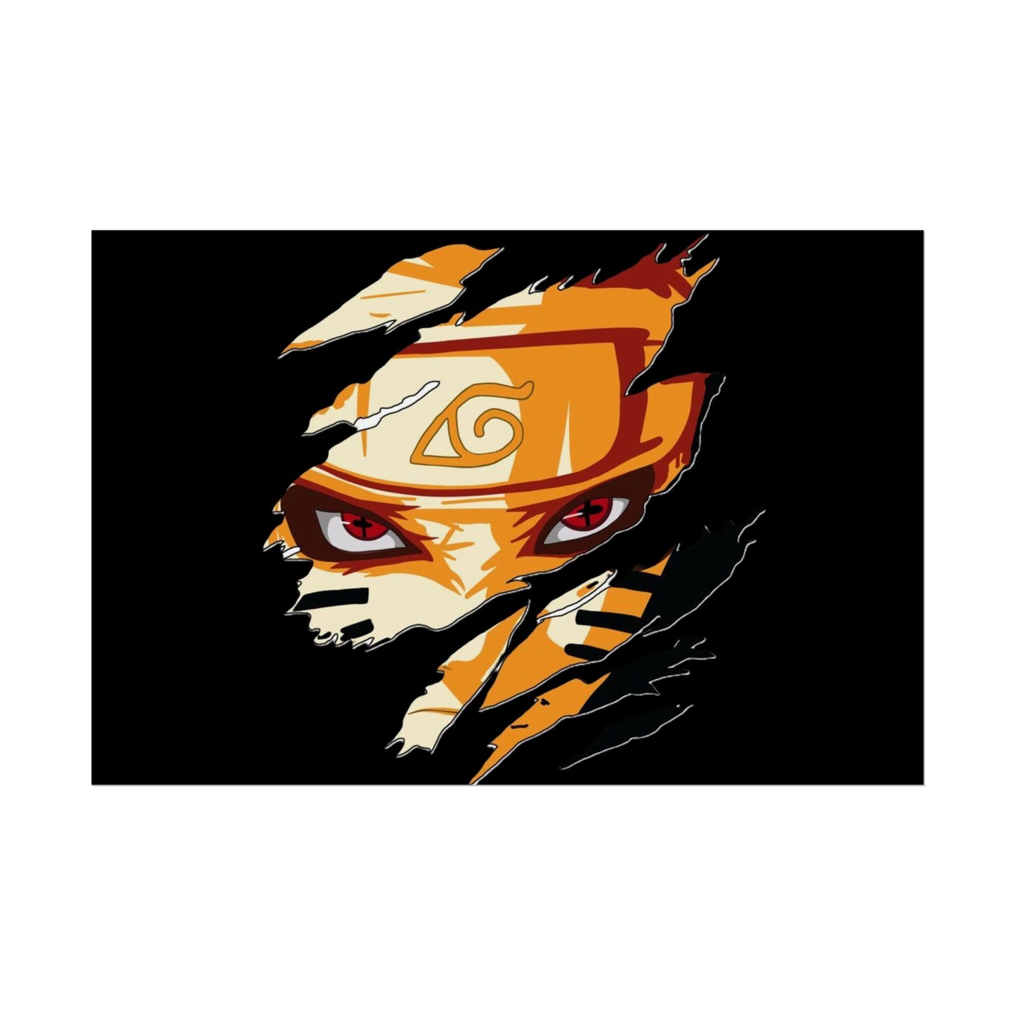 Naruto Scratch Effect Art Poster – Dynamic Anime Wall Print (Rolled Poster)