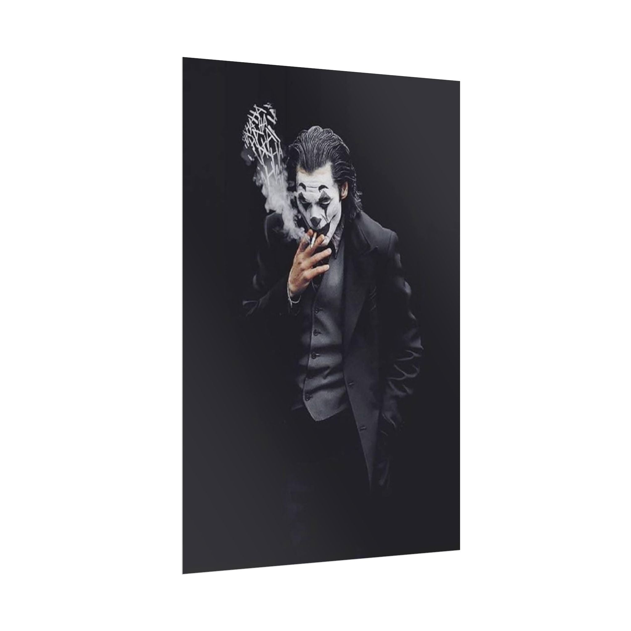 Mafia Smoky Dark Joker Style Portrait Rolled Poster | Dark Clown Wall | Art Joaquin Phoenix The Joker