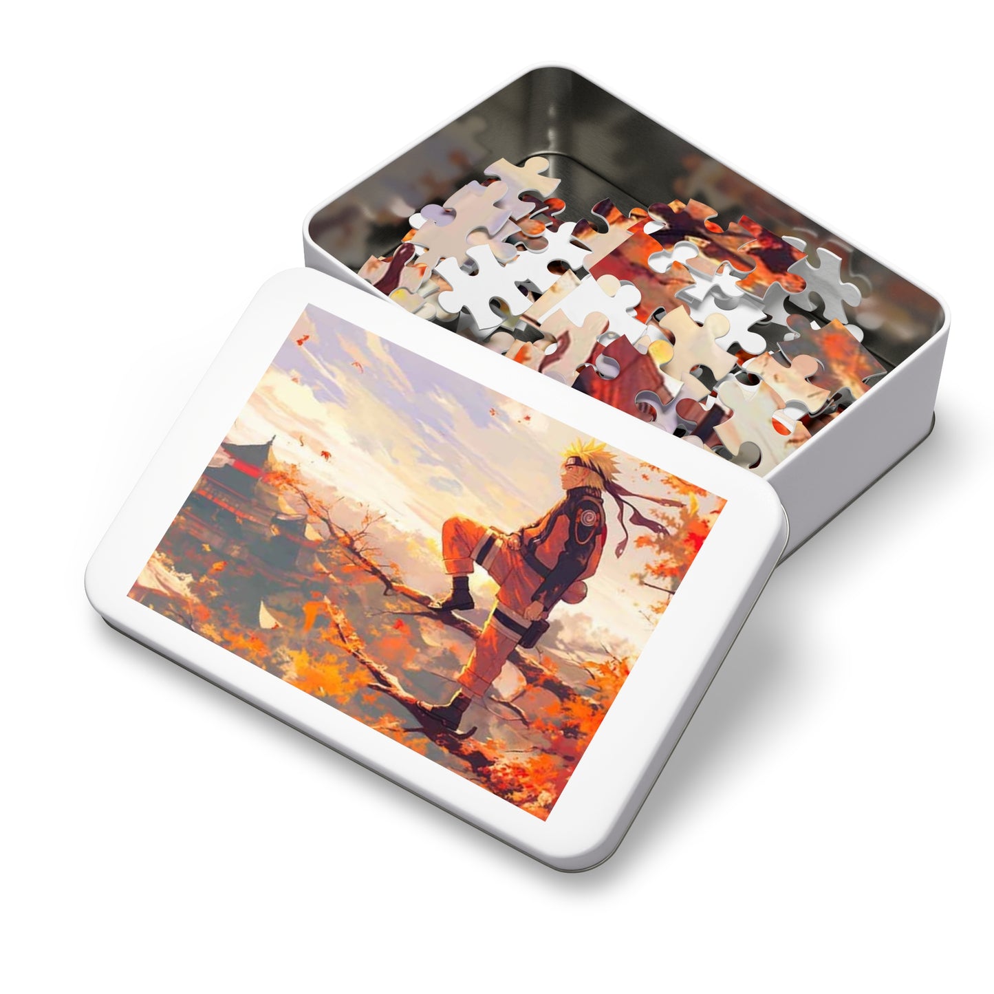 Naruto Autumn Scene Jigsaw Puzzle with Tin —  Anime Puzzle Gift