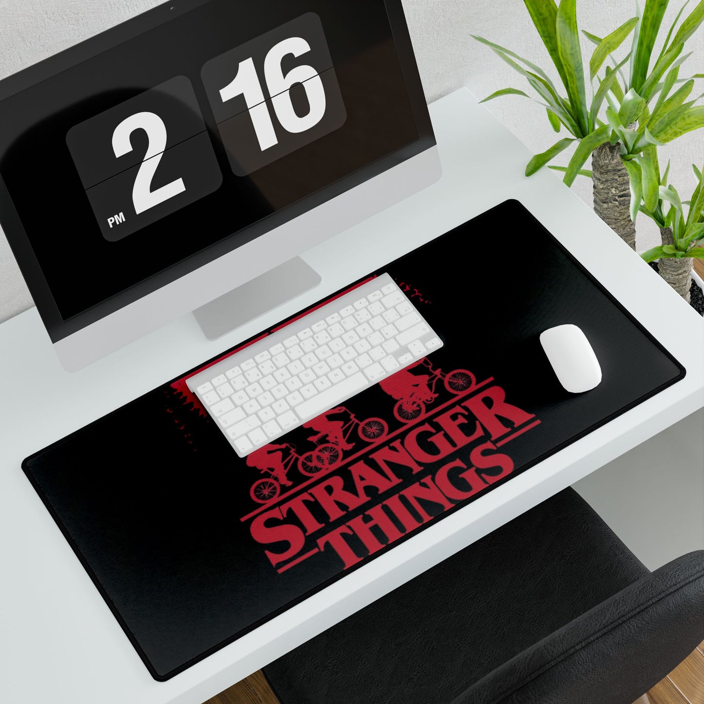 Stranger Things Desk Mat — Retro Red Bike Scene Gaming Mouse Pad
