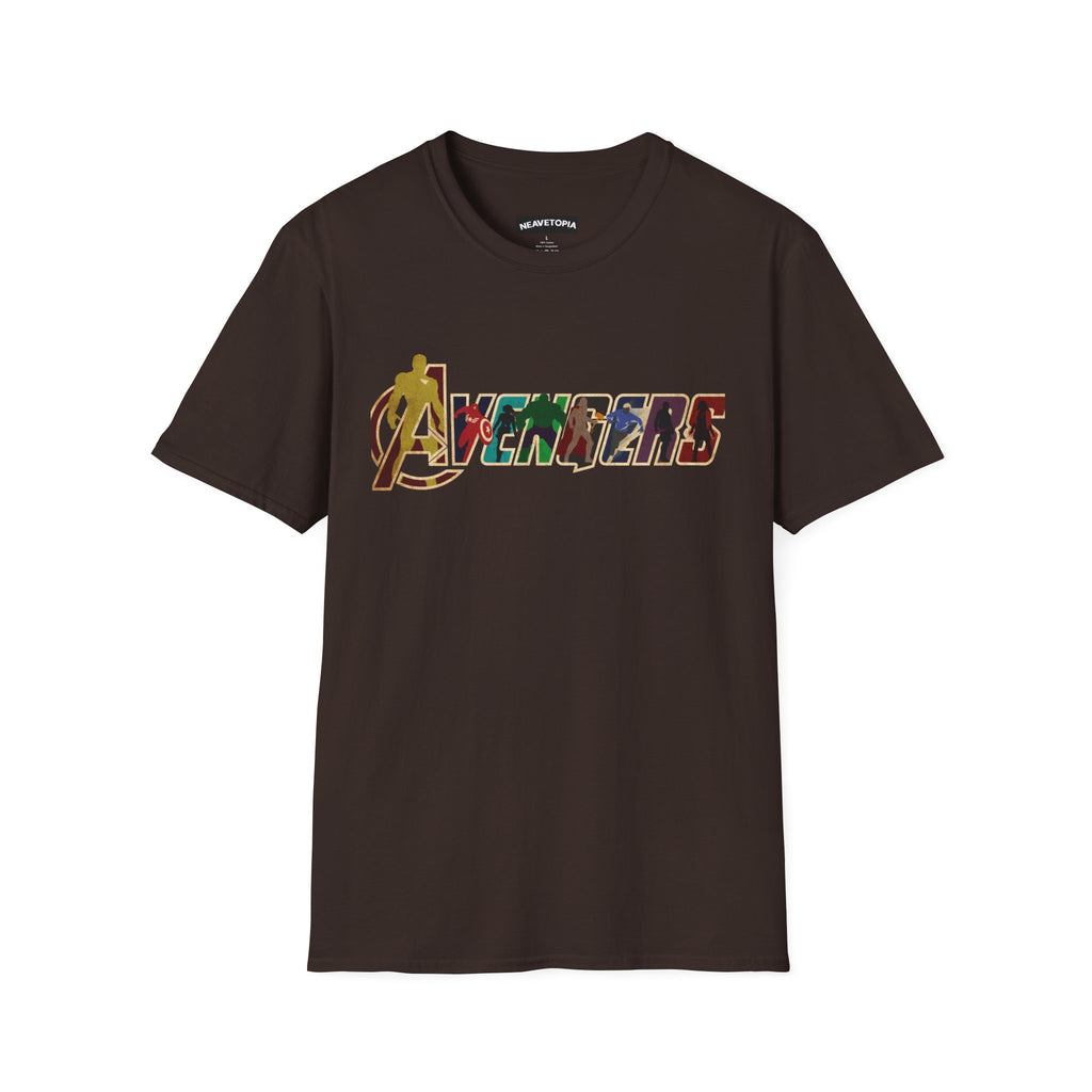 Avengers Logo T-Shirt — Marvel Hero Collage Graphic Tee