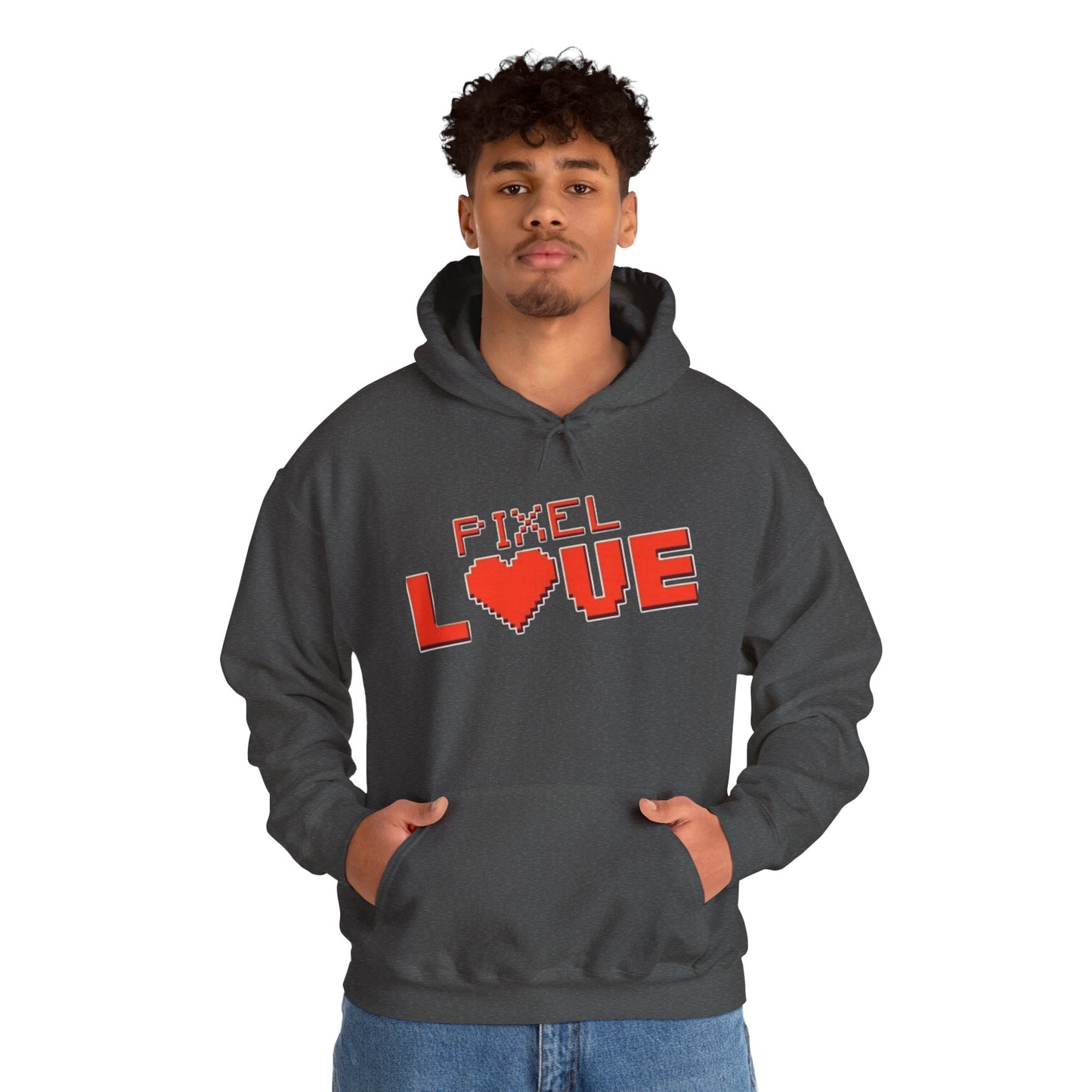 Pixel Love Hoodie – Retro 8-Bit Herz Gamer Valentinstags-Sweatshirt