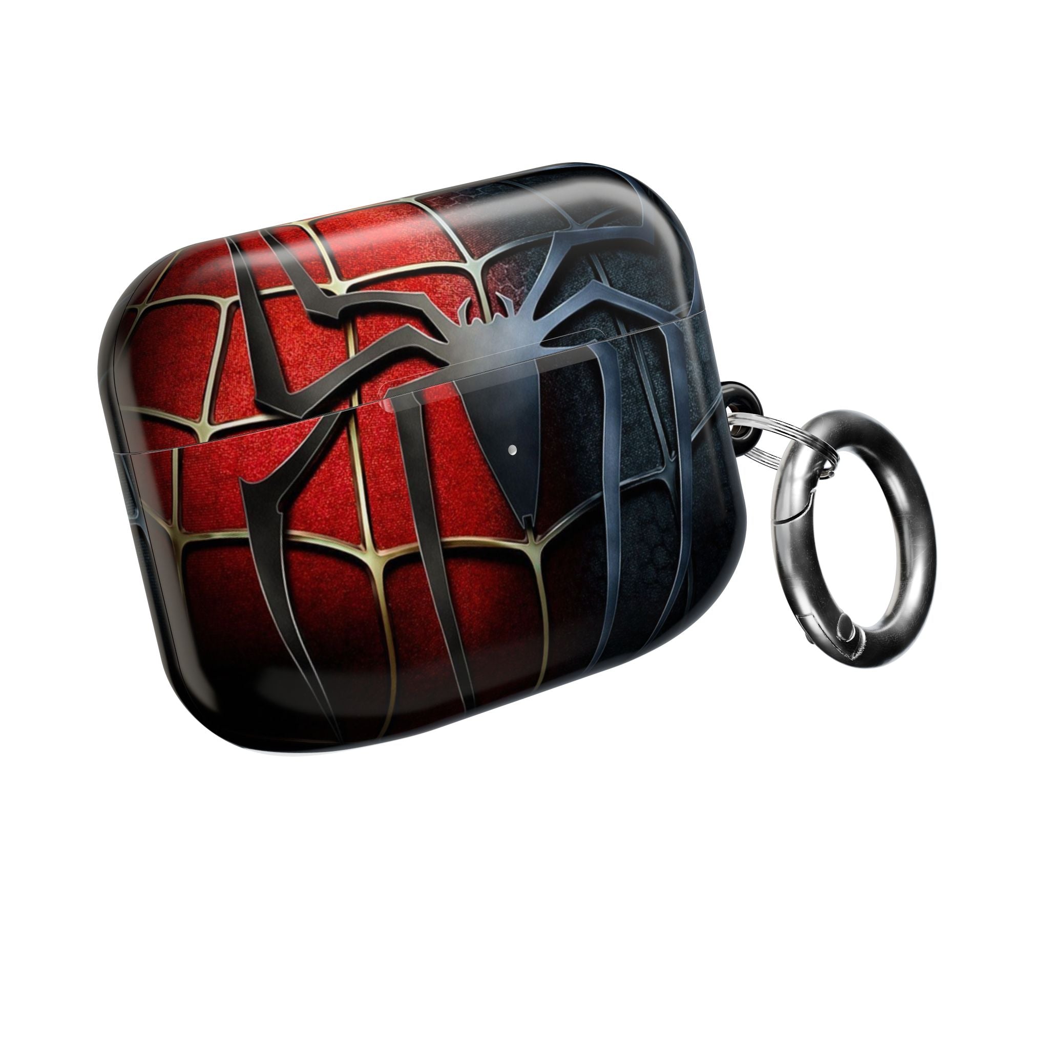 Spider Web AirPod Case – Red & Black Superhero Design Protective Cover