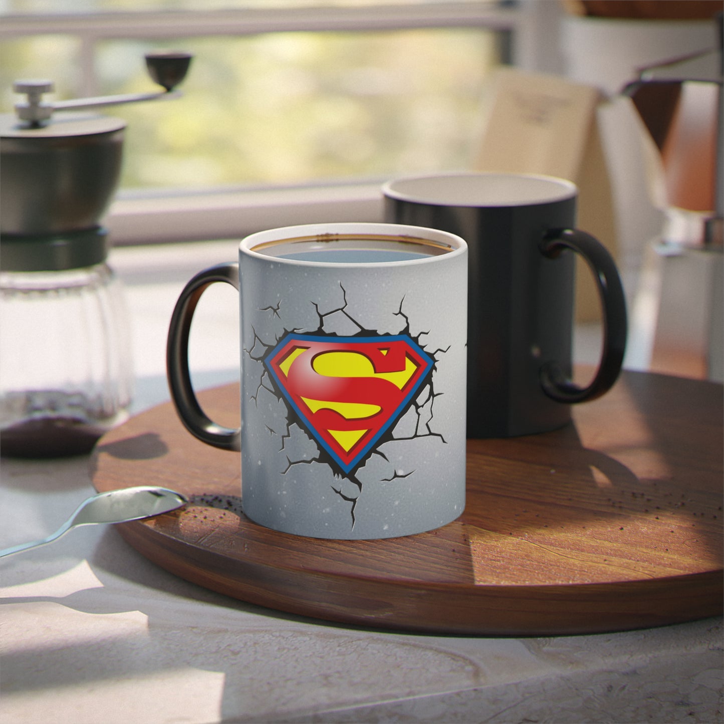 Superman Emblem Logo Mug | Cracked Wall Superman Style Magic Mug | Warm to reveal picture | Limited | Collector Edition