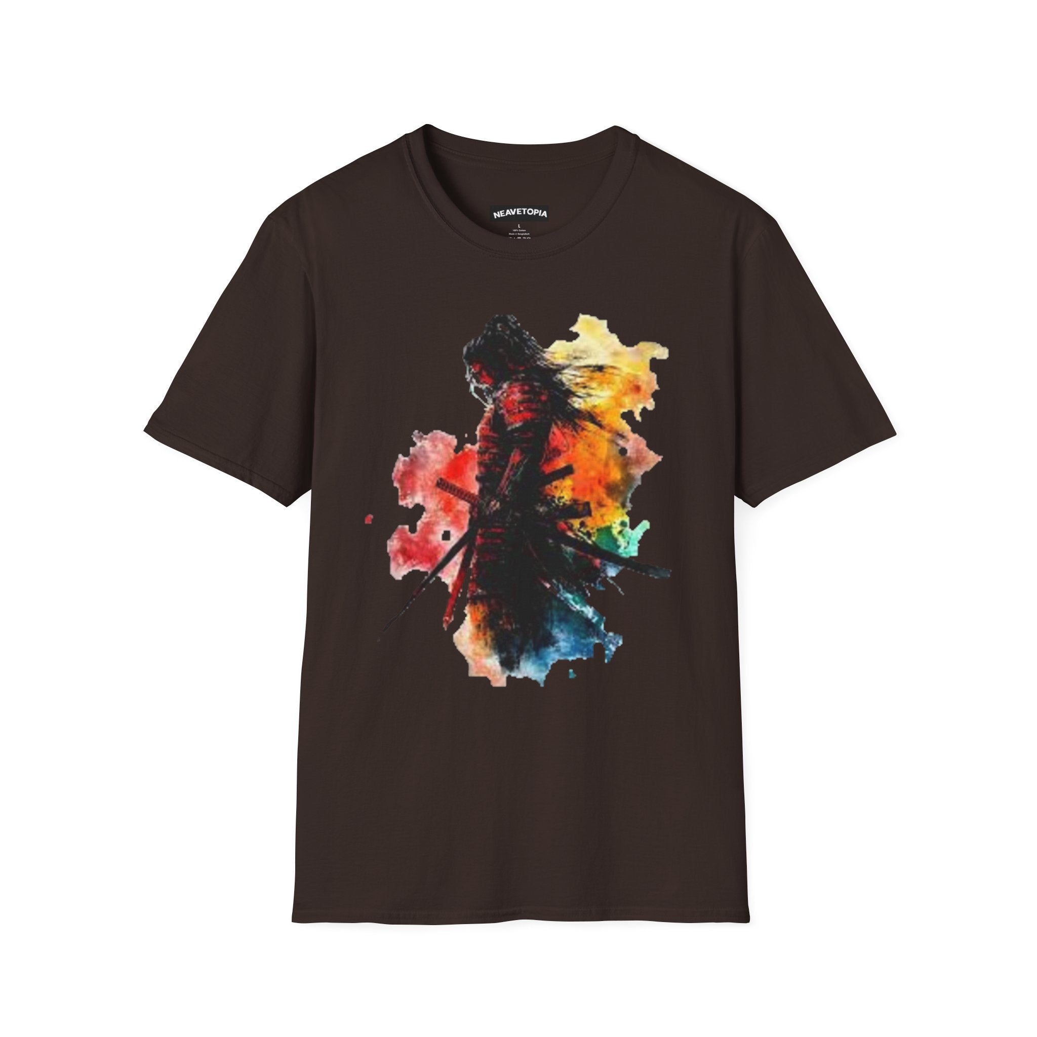 Anime GamingJapanese Splash Color technique Colorful Retro Samurai Art Unisex Softstyle T-Shirt, Graphic Tee, Gift for Anime Fans,