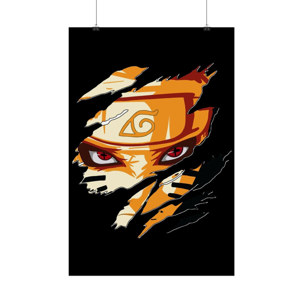 Naruto Scratch Effect Art Poster – Dynamic Anime Wall Print (Rolled Poster)