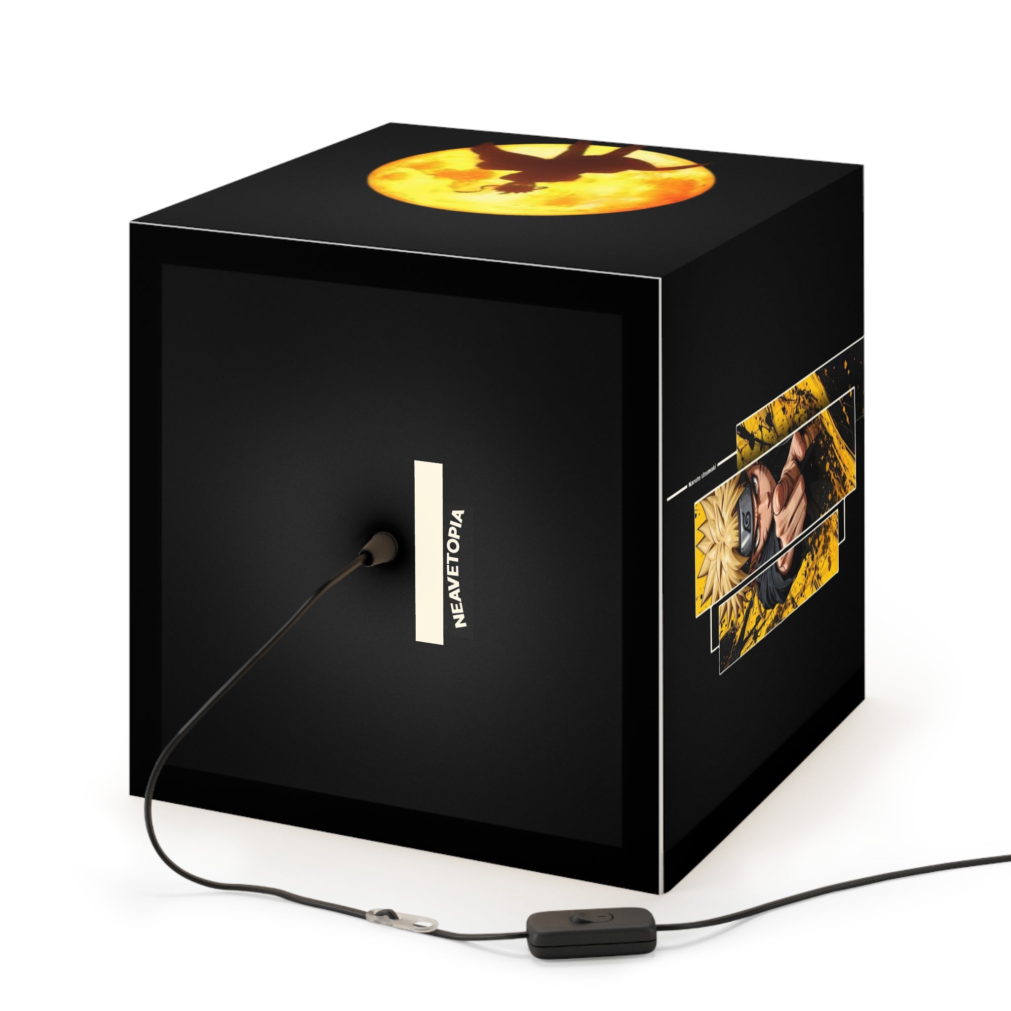 Naruto Light Cube Lamp — Anime Moon Silhouette Nightlight