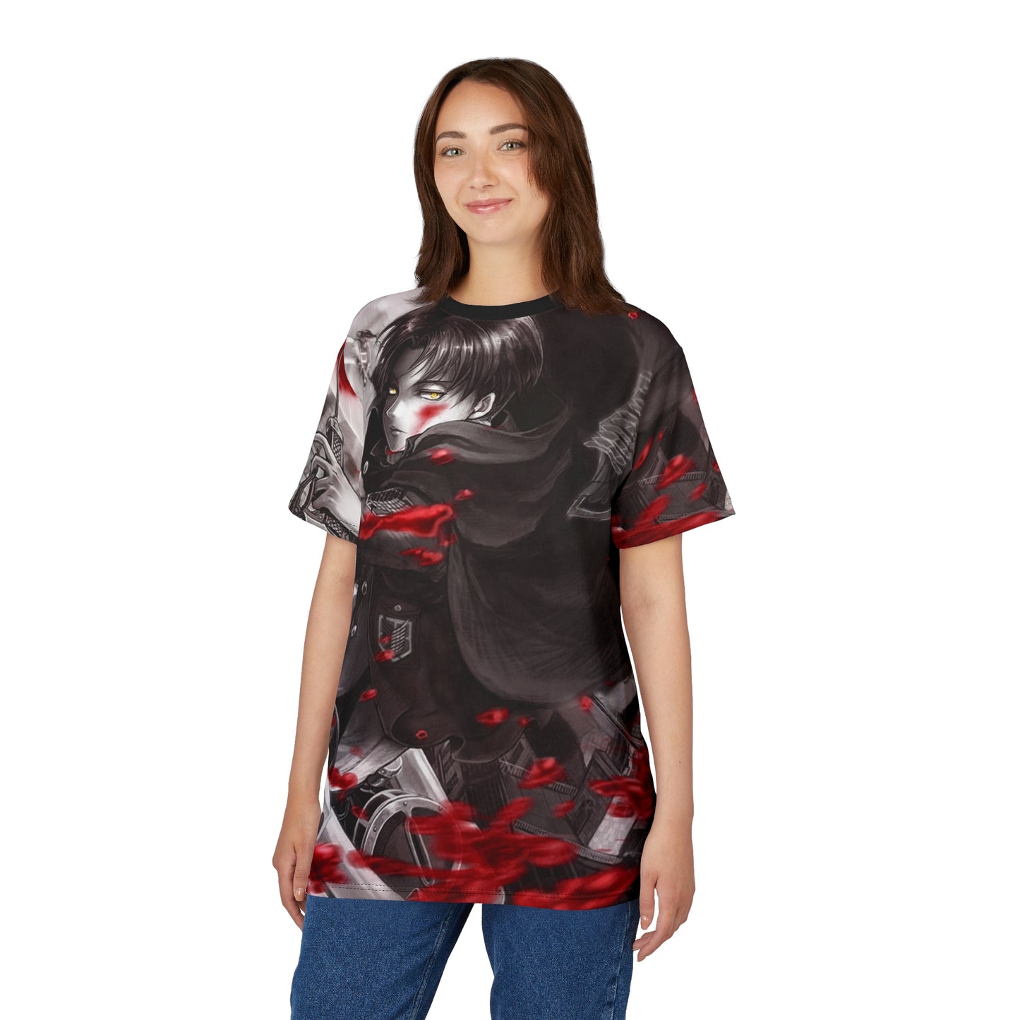 Attack Anime on Titan : Levi Red Black Shirt