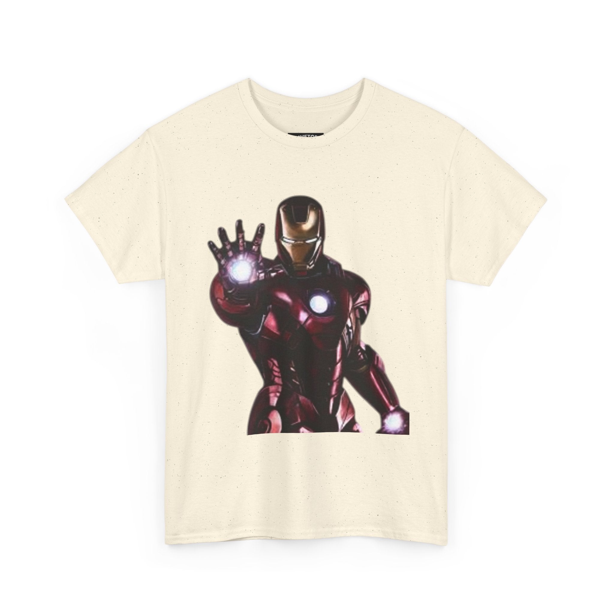 Iron Man Graphic Tee — Retro Superhero Chest Print T‑Shirt